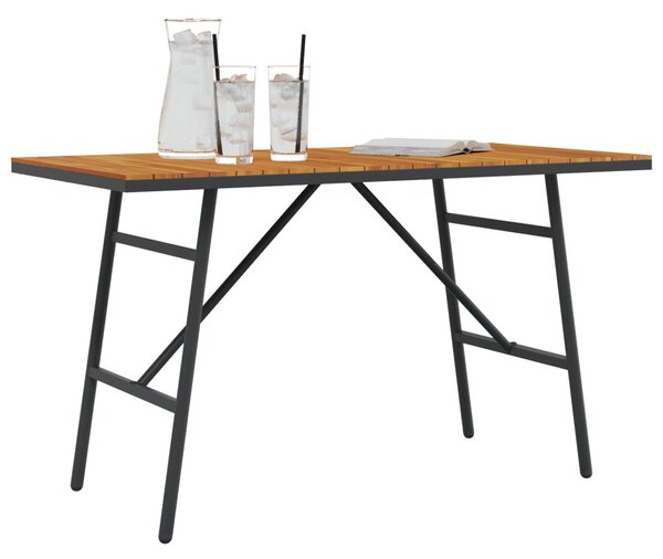 Étkezőasztal - Fekete, 110x55x62 cm, Tömör akácfából