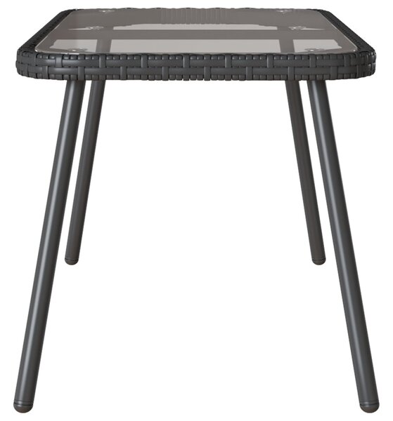 Fekete Dohányzóasztal 90x45x42 cm Polirattan