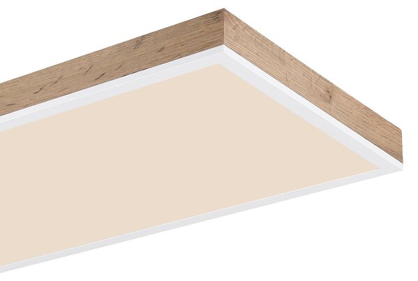 Globo Doro LED mennyezeti lámpa, hossza 120 cm, sötét fa, CCT, dimmelhető, Sötét fa, Nappali / Étkező, Fa, Modern