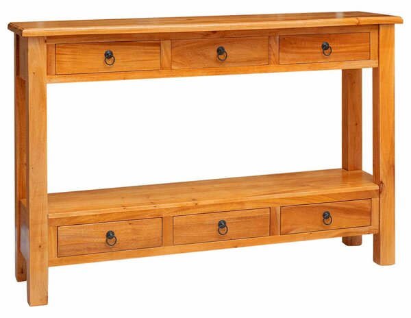 Konzolasztal Természetes 115 x 32 x 76 cm Tömör Mahagóni Fa