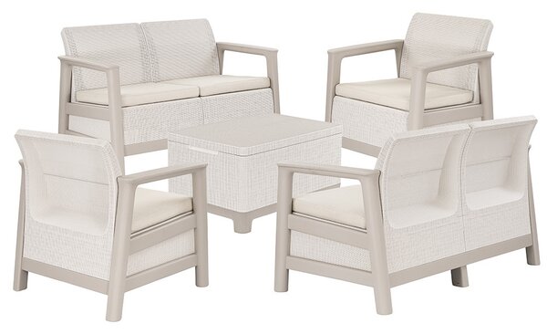 Scandi Box max linea duo kerti bútor szett jute tárolós asztallal