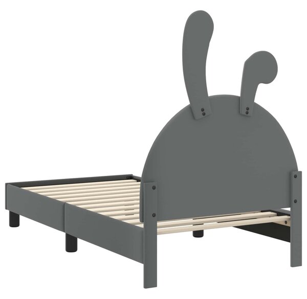 Gyerekágy kerettel fejtámlával Világosszürke 80 x 160 cm PU