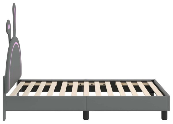 Gyerekágy kerettel fejtámlával Világosszürke 80 x 160 cm PU