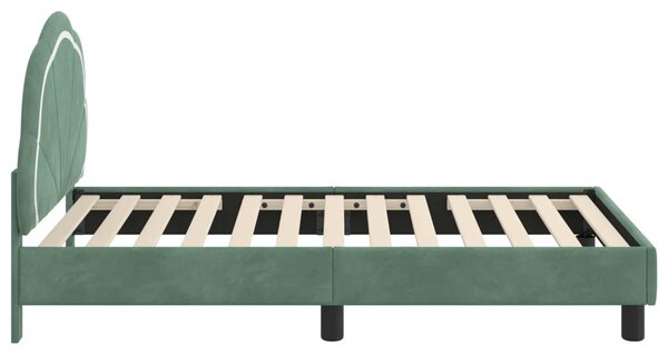 Gyerekágy kerettel fejtámlával Tengeri Zöld 80 x 160 cm Bársony