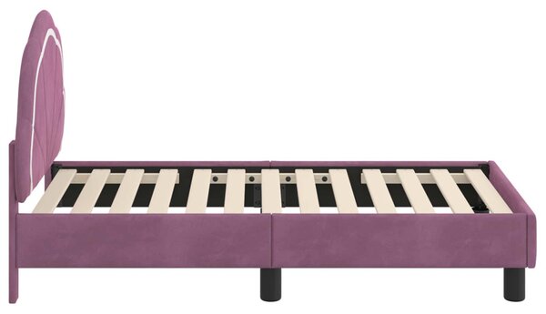 Gyerekágy keret fejtámlával Lila 70 x 140 cm Bársony