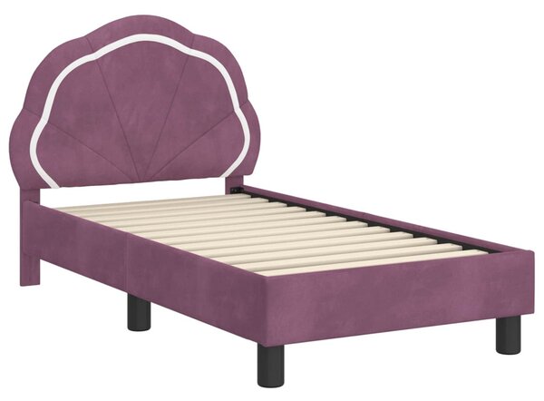 Gyerekágy keret fejtámlával Lila 70 x 140 cm Bársony