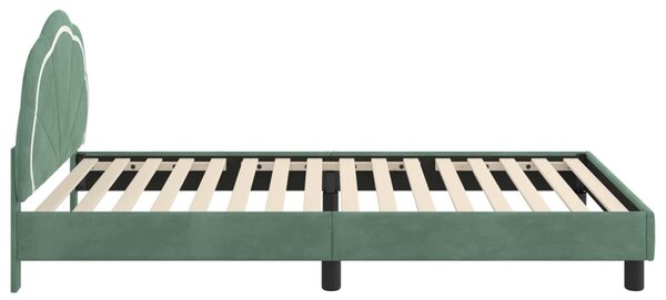 Gyerekágy kerettel fejtámlával Tengeri Zöld 90 x 200 cm Bársony