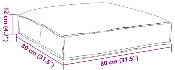 Raklap Párna Ülés Szürke 80x80x12 cm Oxford Szövet