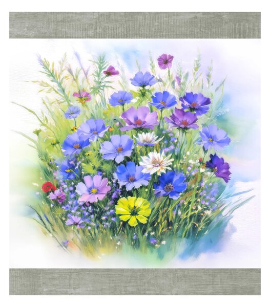 Pamut konyharuha Virágos harmónia digitális nyomtatás MIGU23-3 50x70 cm másolata