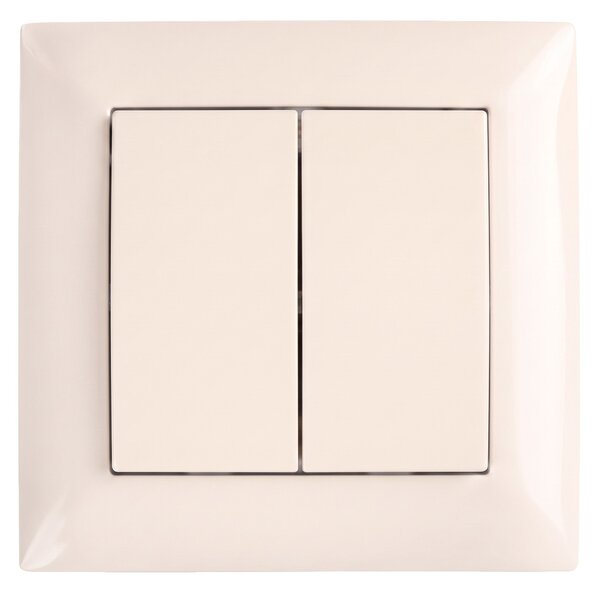 Kettős Kapcsoló Kerettel OSTE JNH007-W BEIGE
