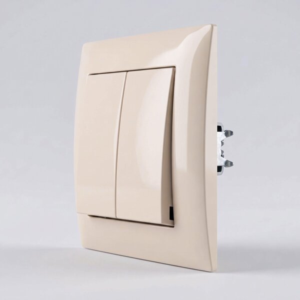 Kettős Kapcsoló Kerettel OSTE JNH007-W BEIGE