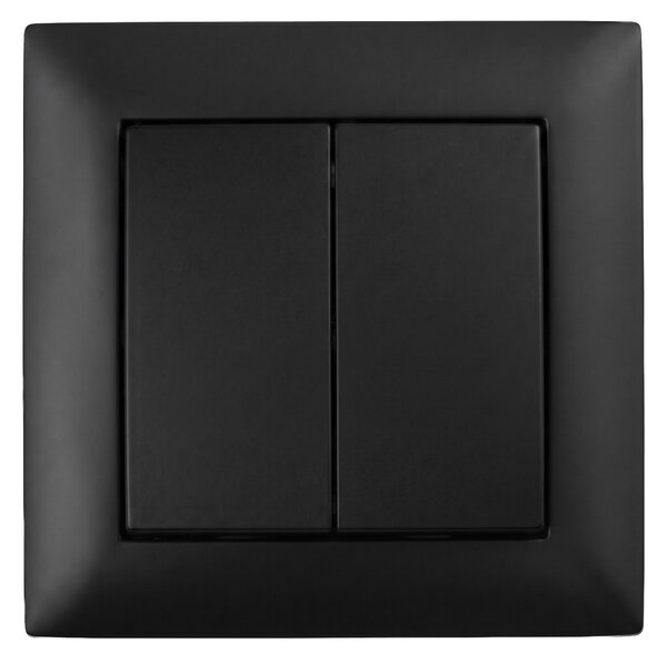 Kettős Kapcsoló Kerettel OSTE JNH007-W BLACK
