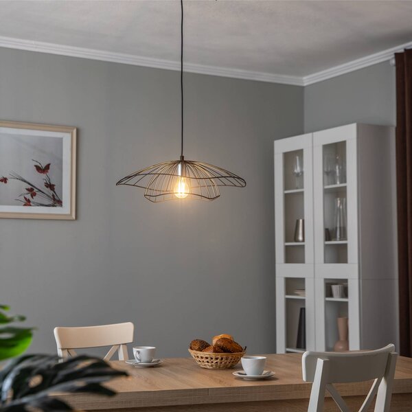 Opviq Tel 6500 függőlámpa Ø50cm fekete, dimmelhető, Fekete, Nappali / Étkező, fém, Modern