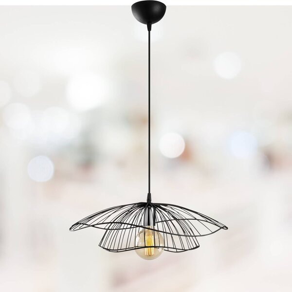 Opviq Tel 6500 függőlámpa Ø50cm fekete, dimmelhető, Fekete, Nappali / Étkező, fém, Modern