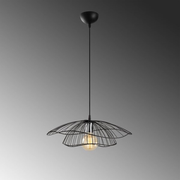 Opviq Tel 6500 függőlámpa Ø50cm fekete, dimmelhető, Fekete, Nappali / Étkező, fém, Modern