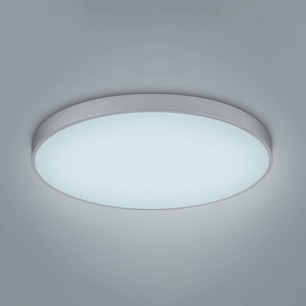 Trio Lighting LED mennyezeti lámpa Waco, CCT, Ø 75 cm, titánium, dimmelhető, Alu / szürke / cink, Nappali / Étkező, fém