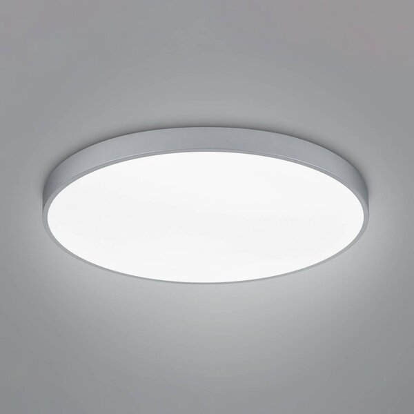 Trio Lighting LED mennyezeti lámpa Waco, CCT, Ø 75 cm, titánium, dimmelhető, Alu / szürke / cink, Nappali / Étkező, fém