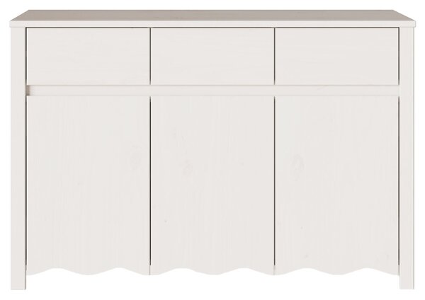 Oldalszekrény "DRAMMEN" Fehér 114x43x75,5 cm Tömbfa Fenyő