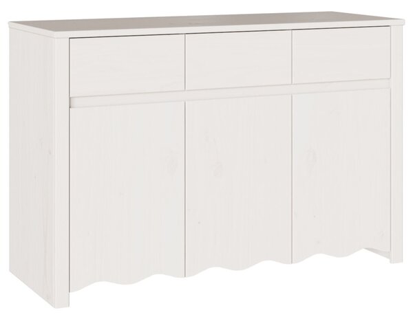 Oldalszekrény "DRAMMEN" Fehér 114x43x75,5 cm Tömbfa Fenyő