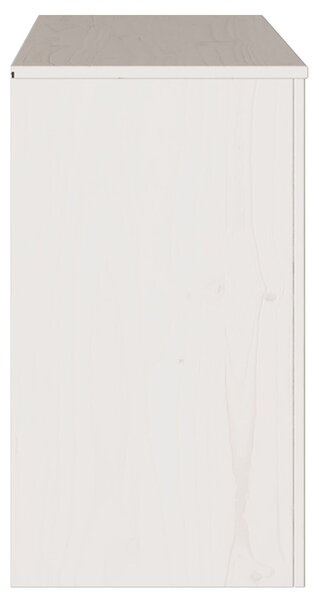 Oldalszekrény "DRAMMEN" Fehér 114x43x75,5 cm Tömbfa Fenyő