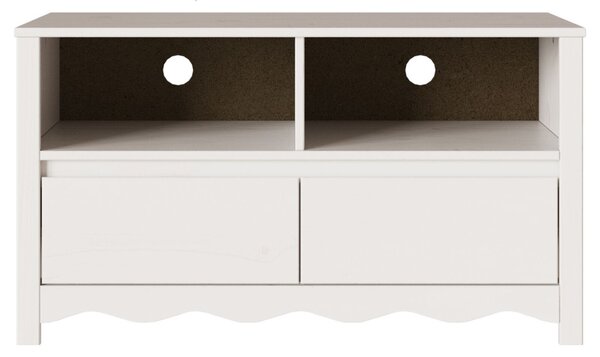TV Szekrény "DRAMMEN" Fehér 99x43x55 cm Tömbfa Fenyő