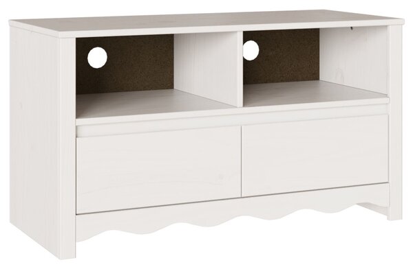 TV Szekrény "DRAMMEN" Fehér 99x43x55 cm Tömbfa Fenyő