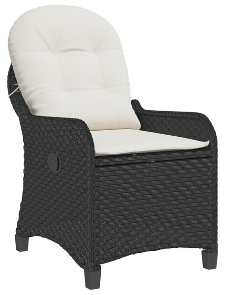 Fotel Párnával Fekete Poli Rattan
