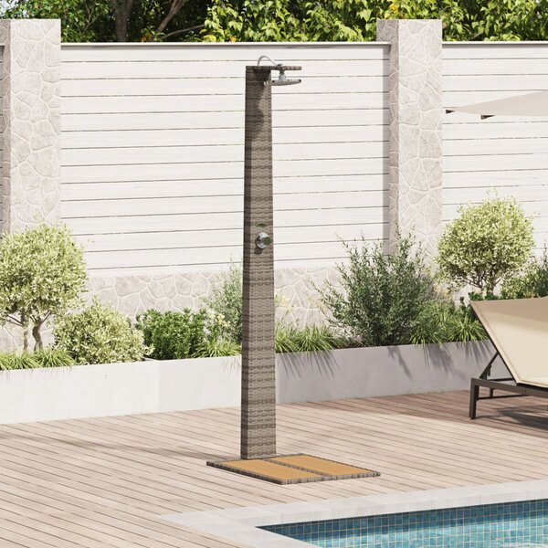 VidaXL Kerti zuhany Szürke 60x80x214 cm Poly Rattan