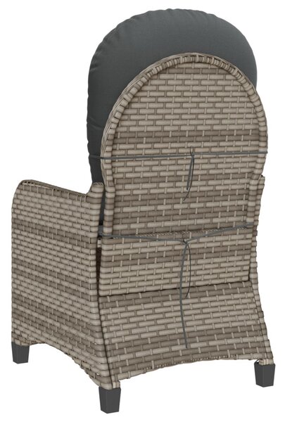 Fotel párnával Szürke Poly Rattan