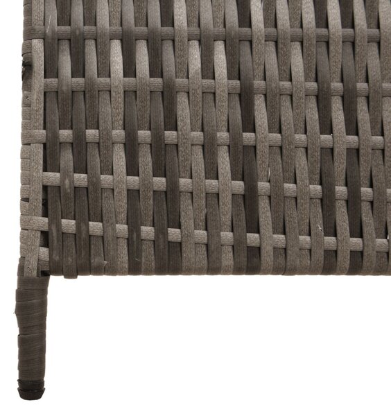 4 Paneles Összecsukható Szobaelválasztó Szürke 195x180 cm Poli Rattan