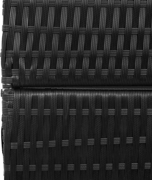 3 Paneles Elválasztó Fekete 146x180 cm Polirattan