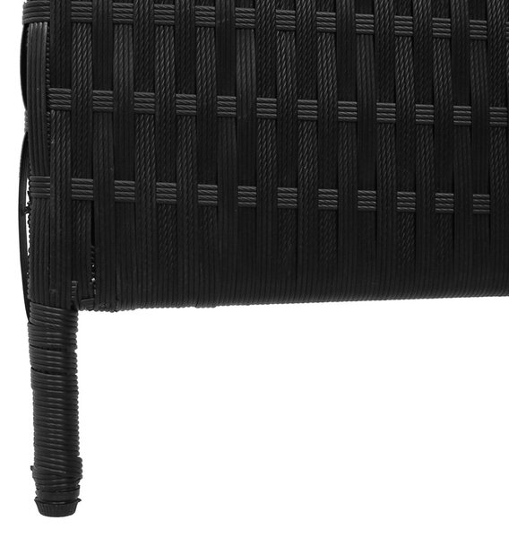 3 Paneles Elválasztó Fekete 146x180 cm Polirattan