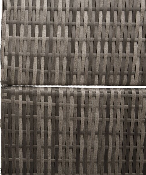 4 Paneles Összecsukható Szobaelválasztó Szürke 195x180 cm Poli Rattan