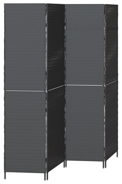 Szobaelválasztó Fekete 195 x 180 cm polirattan