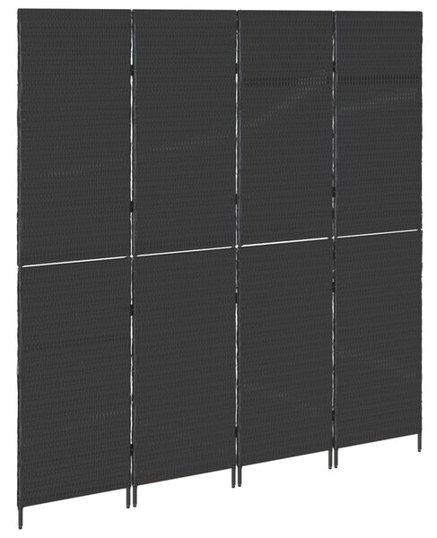 Szobaelválasztó Fekete 195 x 180 cm polirattan