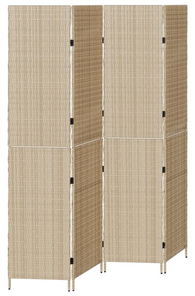 VidaXL Szobaelválasztó Bézs 195 x 180 cm polirattan