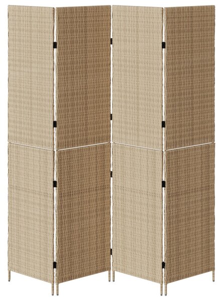 VidaXL Szobaelválasztó Bézs 195 x 180 cm polirattan