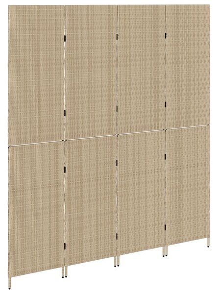 VidaXL Szobaelválasztó Bézs 195 x 180 cm polirattan