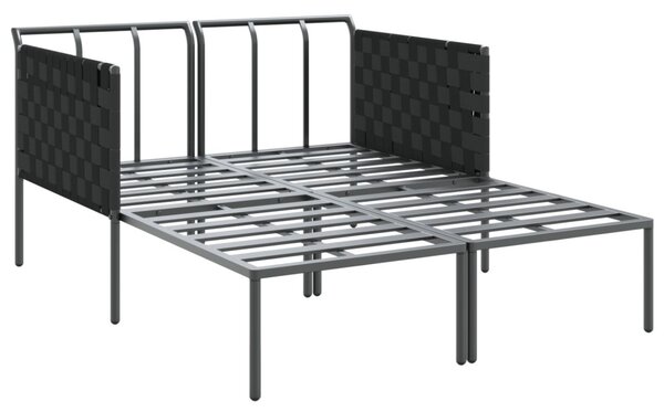 Napozóágy párnával Antracit 153 x 115 x 69.5 cm Porszórt acél