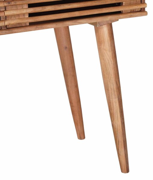 Asztal Természetes 100 x 48 x 76 cm Tömör Akácfa és Műanyag Fa