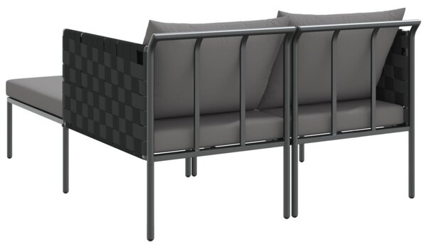 Napozóágy párnával Antracit 153 x 115 x 69.5 cm Porszórt acél