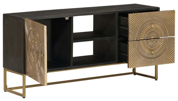 TV szekrény Bronz 105 x 30 x 50 cm Tömör Mangófa és Műszaki Fa