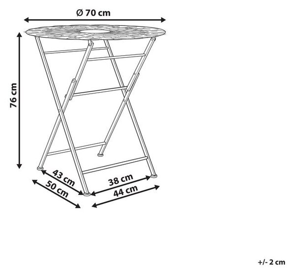 Bisztró asztal STIFFE 70 cm 70 cm Fém Fehér