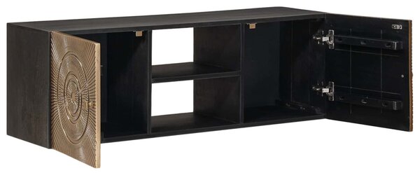 TV szekrény Bronz 105 x 30 x 35 cm Tömör Mangófa és Műszaki Fa
