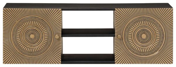 TV szekrény Bronz 105 x 30 x 35 cm Tömör Mangófa és Műszaki Fa
