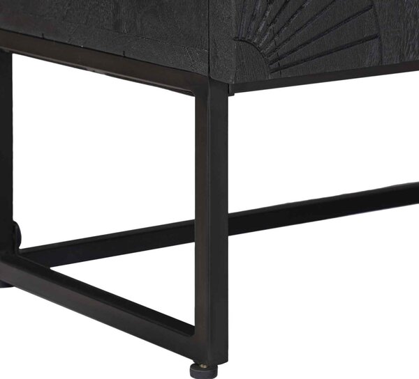Széf Fekete 105 x 30 x 68 cm Tömör Mangófa és Műszaki Fa