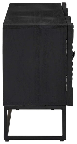 TV szekrény Fekete 105 x 30 x 54 cm Tömör Mangófa és Műszaki Fa