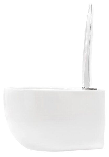 Rea Lars, perem nélküli falra szerelhető WC csésze 50x37x29 cm ülőkével együtt lassan záródó, fehér, REA-C9500