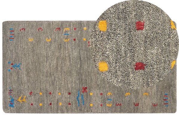 Szürke gyapjúszőnyeg 80 x 150 cm SEYMEN