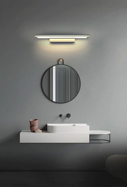 Toolight Szerszámlámpa, LED fürdőszobai lámpa tükör felett 40cm APP839-1W, fekete, OSW-06689
